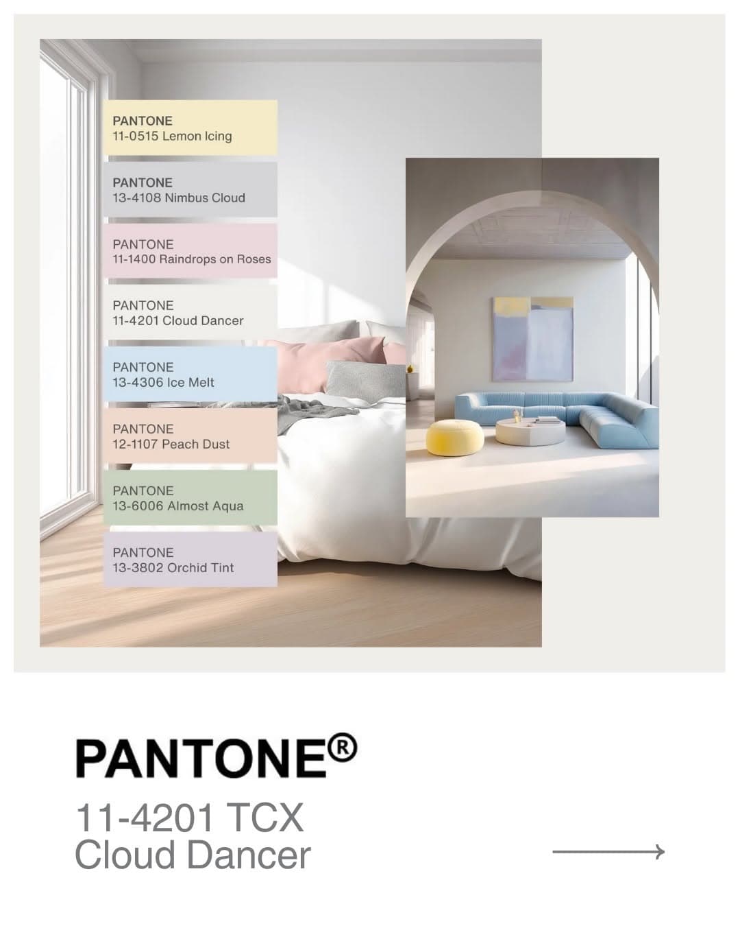 Meet Cloud Dancer Pantone s Colour of the Year 2026. Soft airy and beautifully understated. We can t wait…